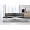Armen Living Amanda Contemporary Nook Corner Dining Bench in Gray Faux Leather and Chrome Finish LCAMCOGRSF - alternate 4